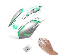 Generico da gioco, ergonomico wireless per giochi, per computer portatile PC Plug & Play, Mose USB ricaricabile rosa, bianco, nero con luce LED RGB respirabile
