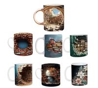 Generico da scaffale - da caffè in ceramica con design letterario a scaffale, capacità di 350 ml, bicchieri artistici per il tè per l'uso quotidiano | Regalo creativo per portabevande per lettori,