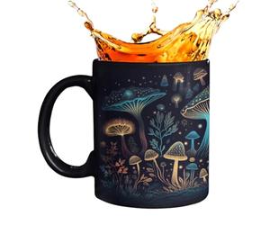 Generico Da Tè Ai Funghi - Ceramica Che Cambia Colore, Da Caffè Con Motivo A Funghi Ďa 12 OZ, Design Resistente Al Calore | Ţazza A Forma Di Fungo, Per La Bevanda Al Cioccolato Calda Ál Latte, Sull