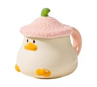 Generico Da Tè Con - Da Tè Divertente Con Novità Da 500 G Coperchio Per Cappello | Bicchieri In Ceramica Da Cartone Animato Da 400 Ml, Stoviglie Da 4,53x3,07 Pollici Manico Per Compleanno Di