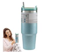 Generico Da Viaggio Da 30 Once Con Coperchio E Cannuccia, Da Caffè In Acciaio Inossidabile Isolata Sotto Vuoto, Per Il Raffreddamento Del Ghiaccio A Doppia Parete, Bicchiere Per Bevande Calde