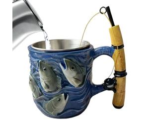 Generico Da Viaggio Per Caffè - per bevande design a tema - Mug con canna da per il tè - Adatto All'Uso Con Latte, Succo, Latte, Tè, Birra, Papà, Fidanzato, Nonno, Zio