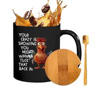 Generico da Viaggio,Tazze Da Bevanda Lavabili In Lavastoviglie Dotate Di Coperchio E Cucchiaio,In Ceramica Per Succhi - Per Latte Acqua Ghiacciata Latte Tè Birra Per Madre Padre Moglie Amico Marito