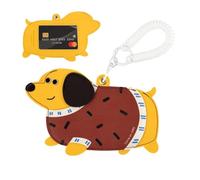 Generico Dachshund Card Holder Pendant - Leather Hardware PP Material 14.8x8.7cm ID Badge Case With Phone Coil - Cute Hanging Card Wallet - For Students Commuters Access Cards And Daily Organization
