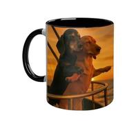 Generico Dachshund Couple Mug - Ceramic Romantic Comfort Grip Mug, Dachshund Coffee Ḿug Tea Cup, Romantic Dachshundd Coffee Mugs Or Hot Cold Drink Water Tea Milk Juice Him Her Birthday Valentines Day