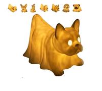 Generico Dachshund Ghost Lamp, French Bulldog Halloween Glowing Ghost Dog Figurines, Cute Halloween Decor Statues Nightlight for Dog Lovers, Home Decor Gift for Bedroom (D)