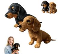Generico Dachy 2.0 Ai Powered Plush Dog, Dachy 2.0, Interactive Dachshund Plush Toy, Dachshund Sofa Ornaments and Decorations, for Dog Lovers (1pcs,black+Brown)