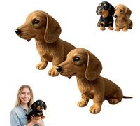 Generico Dachy 2.0 Ai Powered Plush Dog, Dachy 2.0, Interactive Dachshund Plush Toy, Dachshund Sofa Ornaments and Decorations, for Dog Lovers (2pcs,Brown)