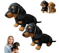 Generico Dachy 2.0 Ai Powered Plush Dog, Dachy 2.0, Interactive Dachshund Plush Toy, Dachshund Sofa Ornaments and Decorations, for Dog Lovers (2pcs,black)
