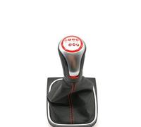 Generico Dado del pomello del cambio Pomello del cambio cromato opaco per VW Golf 5 6 MK5 GTI GTD R32 per Scirocco Cuffia leva manuale riparazione(White cap 5 speed)