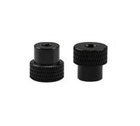 Generico Dado di regolazione zigrinato in lega di alluminio avvitato a mano M3 M4 con foro passante a gradini, 10 pezzi(Black,M3 10PCS D01)