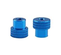 Generico Dado di regolazione zigrinato in lega di alluminio avvitato a mano M3 M4 con foro passante a gradini, 10 pezzi(Blue,M3 10PCS D01)