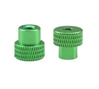 Generico Dado di regolazione zigrinato in lega di alluminio avvitato a mano M3 M4 con foro passante a gradini, 10 pezzi(Green,M4 10PCS D02)