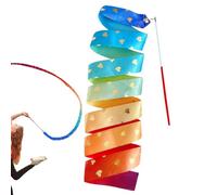Genérico Dance Ribbons - Ribbon Dancer Wand per bambini 6,56 piedi di lunghezza, Heart Pattern Baton Stick girevole, riempitivi di sacchetti regalo, fascia da ginnastica per bambini per Play Dance