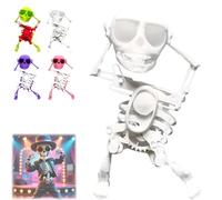 Generico Dancing Skeleton Toy, 3D Swinging Skeleton Wind up Toy, Fun Halloween Desktop Dancing Skeletons Ornaments (White)