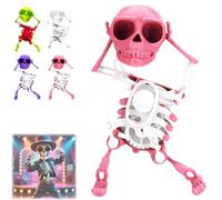Generico Dancing Skeleton Toy, 3D Swinging Skeleton Wind up Toy, Fun Halloween Desktop Dancing Skeletons Ornaments (Pink)