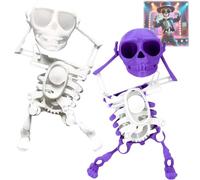 Generico Dancing Skeleton Toy, 3D Swinging Skeleton Wind up Toy, Fun Halloween Desktop Dancing Skeletons Ornaments (2pcs-3)