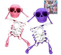 Generico Dancing Skeleton Toy, 3D Swinging Skeleton Wind up Toy, Fun Halloween Desktop Dancing Skeletons Ornaments (2pcs-2)
