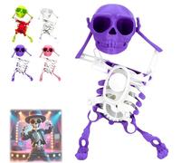 Generico Dancing Skeleton Toy, 3D Swinging Skeleton Wind up Toy, Fun Halloween Desktop Dancing Skeletons Ornaments (Purple)
