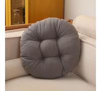 Generico Dark Gray,D 55cm/22 Cuscino per Sedile in Cotone e Lino Ispessito, Cuscino Rotondo Semplice e Traspirante per Sedia, Cuscino per Seduta e Schienale in Tessuto Tatami