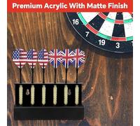 Generico Dart Holder Wall Mount - Clear Acrylic 6-Dart Capacity | Screw And Adhesive Installation | Multi-Slot Storage Organizer Rack For Indoor Game Rooms Bedroom Home Playroom Bar