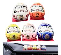 Generico dârumâ Doll - Set Di 5 Piccole Statue Di dârumâ Giapponese | Figurine Per Del fêng shuî Tradizionali Da 1,89 Pollici | Kit Di Ceramica Zen Darumas Per Buona, Meditazione, Arredamento D