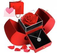 Generico Daughter’s Lucky Clover Necklace Keepsake Gift Set, S925 Sterling Silver Necklace, Foldable 4 Leaf Clover Pendant with Heart Gift Box, for Granddaughter/Sister/Daughter-in-Law/Mom (Silver)