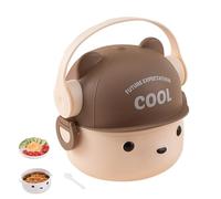 Generico Daycare Toddler Lunch Box, 800ML Double-Layer Cute Bear Snack Container, Portion Control Bowls for Healthy Eating, Salad Prep, Breakfast, Kids Meals, Travel School Road Trip Use
