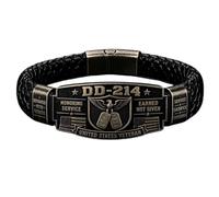 Generico DD-214 Bracciale d'onore per veterani, intrecciato a mano, tributo | Bracciale tributo militare ai veterani, braccialetto guadagnato non dato, aquila bandiera USA, regalo patriottico