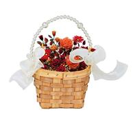 Generico de Fleurs pour de, Petit tissé, Mini Rond de de Le Mariage - tressé tissé à la Main avec poignée et nœuds, Parfait pour la décoration de fête