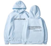 Generico Dear Person Behind Me Hoodie, You Are Enough Hoodie, Oversized Sweatshirt, Early Fall Fashion Sweatshirt Street Style (Blue 6,10XL)