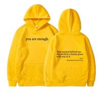 Generico Dear Person Behind Me Hoodie, You Are Enough Hoodie, Oversized Sweatshirt, Early Fall Fashion Sweatshirt Street Style (Yellow2,5XL)