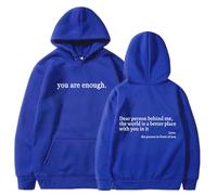 Generico Dear Person Behind Me Hoodie, You Are Enough Hoodie, Oversized Sweatshirt, Early Fall Fashion Sweatshirt Street Style (Blue 3,10XL)