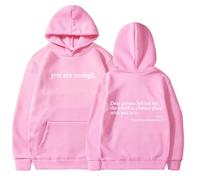 Generico Dear Person Behind Me Hoodie, You Are Enough Hoodie, Oversized Sweatshirt, Early Fall Fashion Sweatshirt Street Style (Pink,10XL)