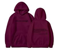 Generico Dear Person Behind Me Hoodie, You Are Enough Hoodie, Oversized Sweatshirt, Early Fall Fashion Sweatshirt Street Style (Red 4,5XL)