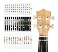 Generico Decalcomania Nota Ukulele Clip Accordatore Per Chitarra Messa a Punto Strumento File Di Capotasto Per Chitarra Concerto Kit Porta Chitarra Pratica Adesivi Etichetta Accordo Carta
