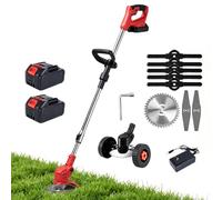 Generico Decespugliatore Batteria Tagliabordi Elettrico Pieghevole con 2 Batterie e Ruote