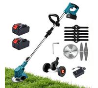 Generico Decespugliatore Batteria Tagliabordi Elettrico Pieghevole con 2 Batterie e Ruote