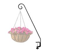 Generico Deck Hook | 32In Clamp-On Bird Feeder Pole Iron Heavy Duty Railing Hanger Rust Resistant Bracket | Outdoor Flower Pot Lanterns Hummingbird Station