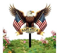 Generico Decorative Garden Stakes - 2D Bald Eagle Pattern Sign, Garden Decor, Patriotic American Bird Yard Art | For Patio Lawn Porch Deck Pathway Landscape Terrace