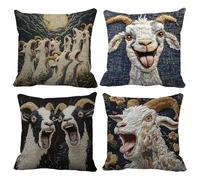 Generico Decorative Pillow Covers - Goat Pattern Removable Decor For Home Styling, Soft Fabric With Easy Wash Design, Cushion Cases For Family Friends Sofa Living Room Bedroom Indoor Winter