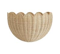 Generico Decorative Wall Basket, Scalloped Wicker Holder, Space Saving Hanging Storage with Strong Grip System Function, Eco Friendly Weaving Build, Minimal Boho Design Style, Organizer for Bedroom