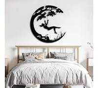 Generico Decorazione da Parete in Metallo Raffigurante Una Donna, Altalena e Albero, Scultura Moderna per la casa, Decorazione in Metallo, Decorazione da Parete per Soggiorno, Camera da Letto, c