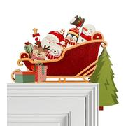 Generico Decorazione del della Porta di Natale | Decorazione del della Porta di Babbo Natale della Renna di Legno,Decorazioni per Feste a casa Puntelli Regali di per Porte, finestre e pareti