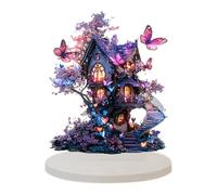 Genérico Decorazione Della Casa - Casa Da Giardino Acrilico In Miniatura, Principessa Camera Da Letto Ornamento | Decorazione Da Sogno 2D, Scrivania Decorazioni Navi