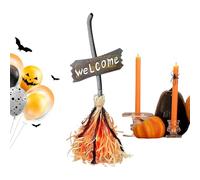 Genérico Decorazione della scopa di strega - Scopa volante di Halloween illuminata | per camminare con il suono di risata per una scena di casa infestata in interni ed esterni