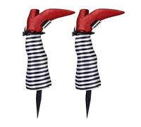 Genérico Decorazione di Halloween con gambe di strega, da cortile con gambe di strega, 2 gambe di malvagie sottosopra - Gambe decorative di terrore per interni, , albero di vaso