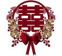 Generico Decorazione di Matrimonio Cinese, Decorazioni Tradizionali a Doppia Felicità da 16x14 Pollici, Adesivi romantici per Porte, Finestra, Muro, bomboniere