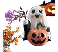 Generico Decorazione Fantasma,Scultura Fantasma con - Piccola Figura in Resina per Halloween per Camera da Letto Scrivania Libreria Casa