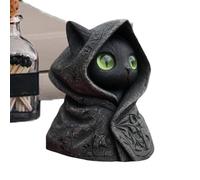 Generico Decorazione Gatto - 2,48x2,48x3,23 Pollici Statua Di Gato Nero, Statuetta Di Gatto In Di Ossidiana | Statua Enigmatica Nera Fantasia Scultura Home Desk Office Regalo Per L'uso